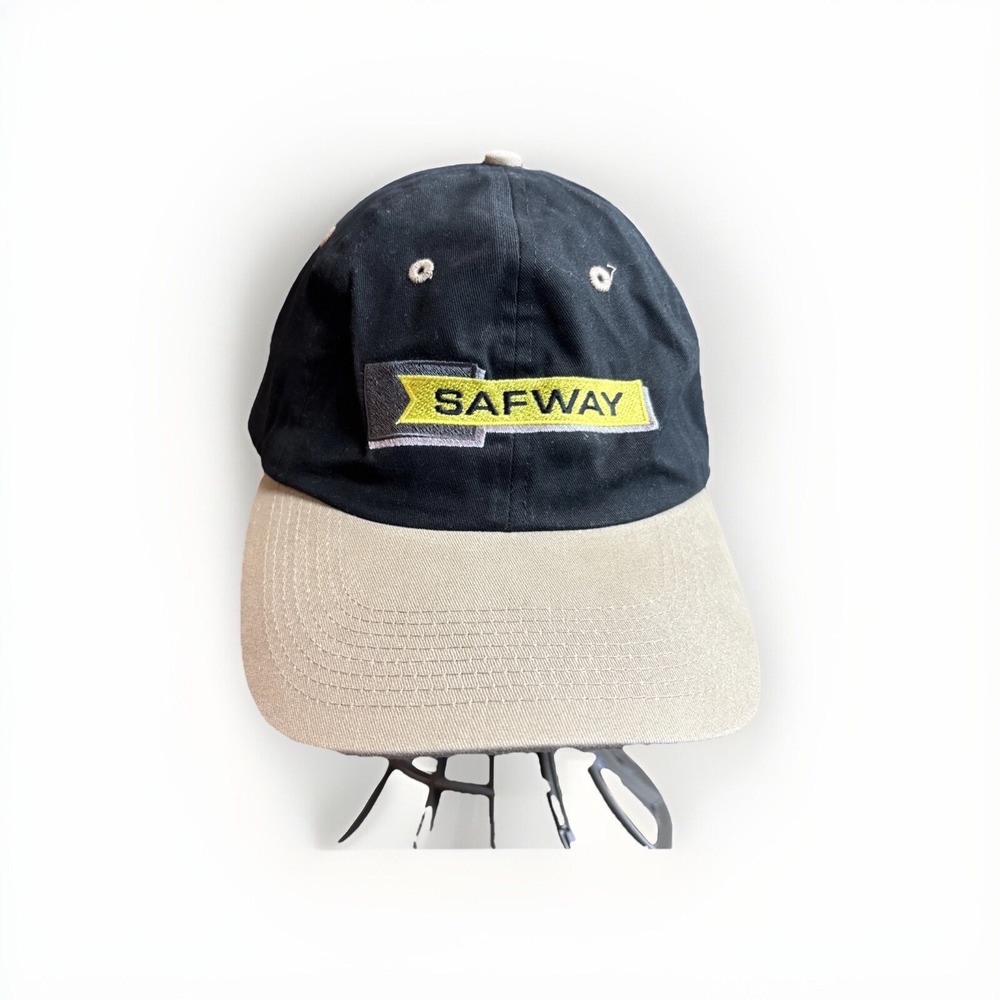 Safway Vintage‎ Adult Mens Adjustable Strapback Hat Cap Embroidered Logo Black